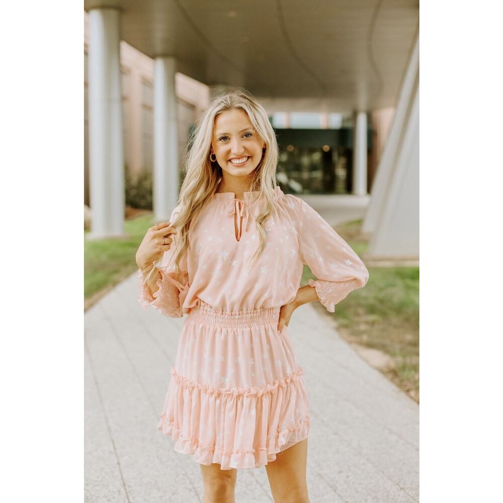 Buddy Love Blush Pink Ruffled Mini Dress